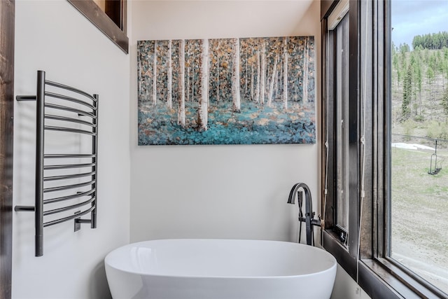 bathroom featuring a tub to relax in