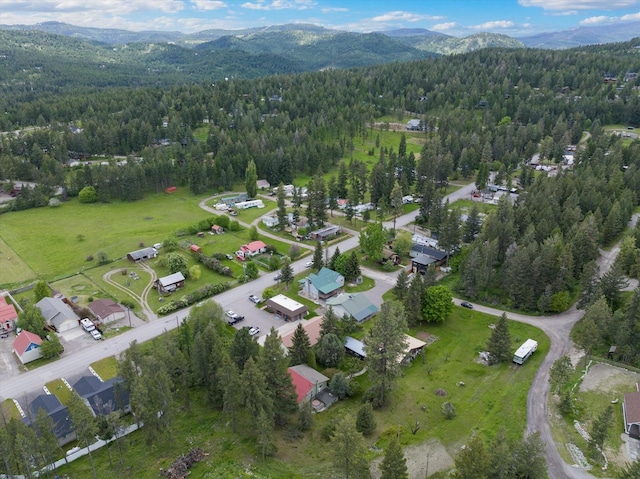 aerial view featuring a mountain view