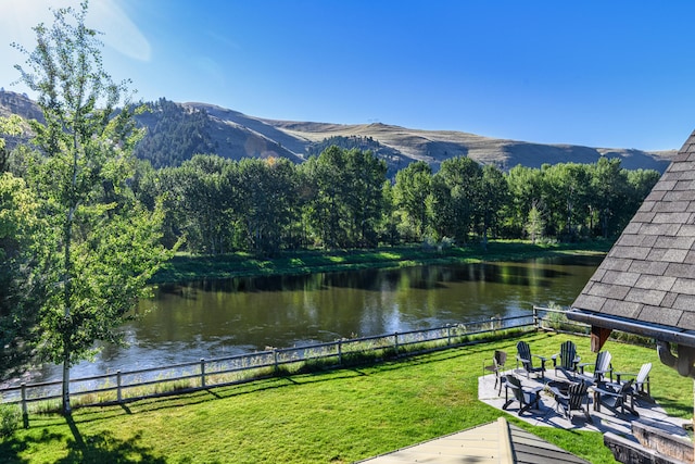 property view of water featuring a mountain view