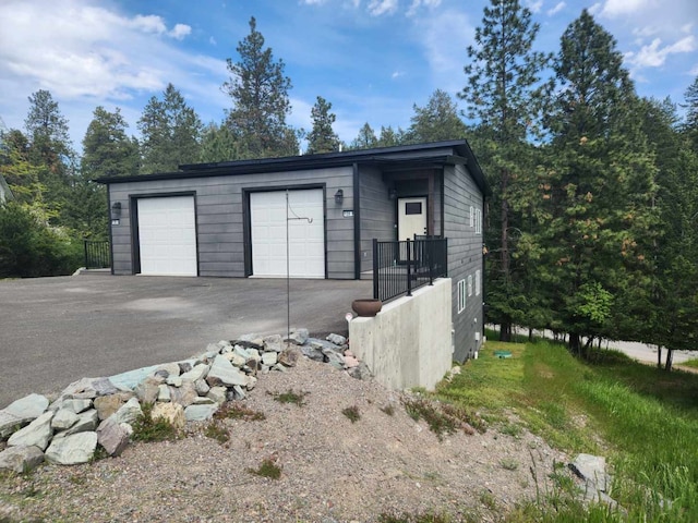 view of garage