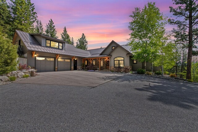 view of front of home featuring a garage