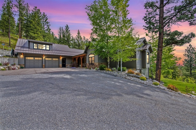 view of front of house featuring a garage