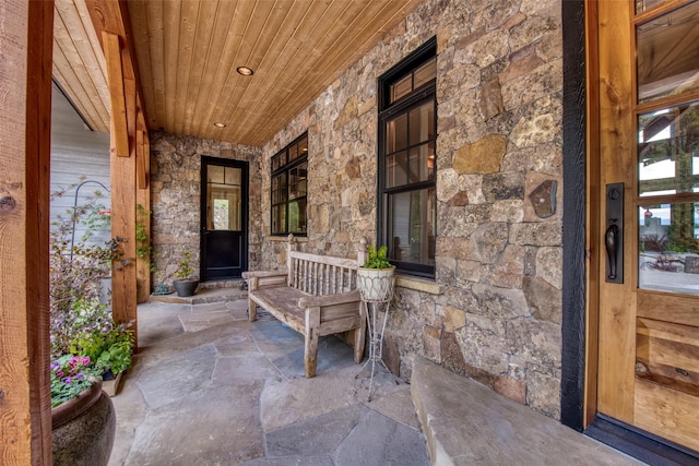 entrance to property with covered porch