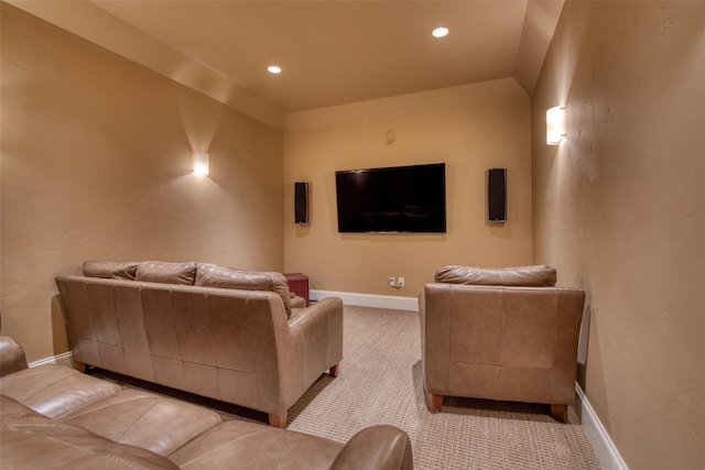 view of carpeted home theater