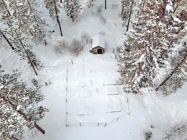 view of snowy aerial view