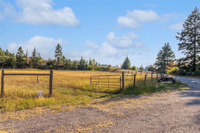 view of street featuring a rural view