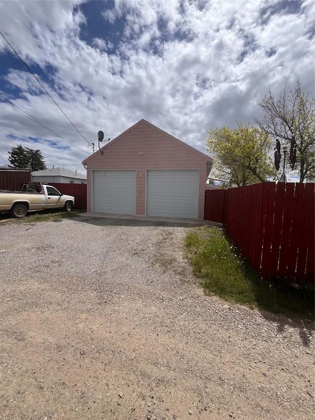 view of garage