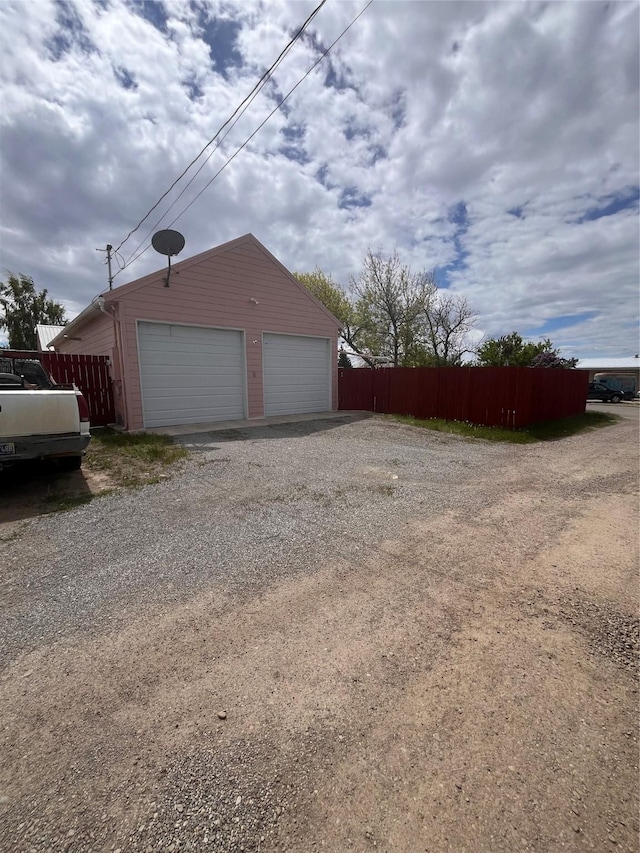 view of garage