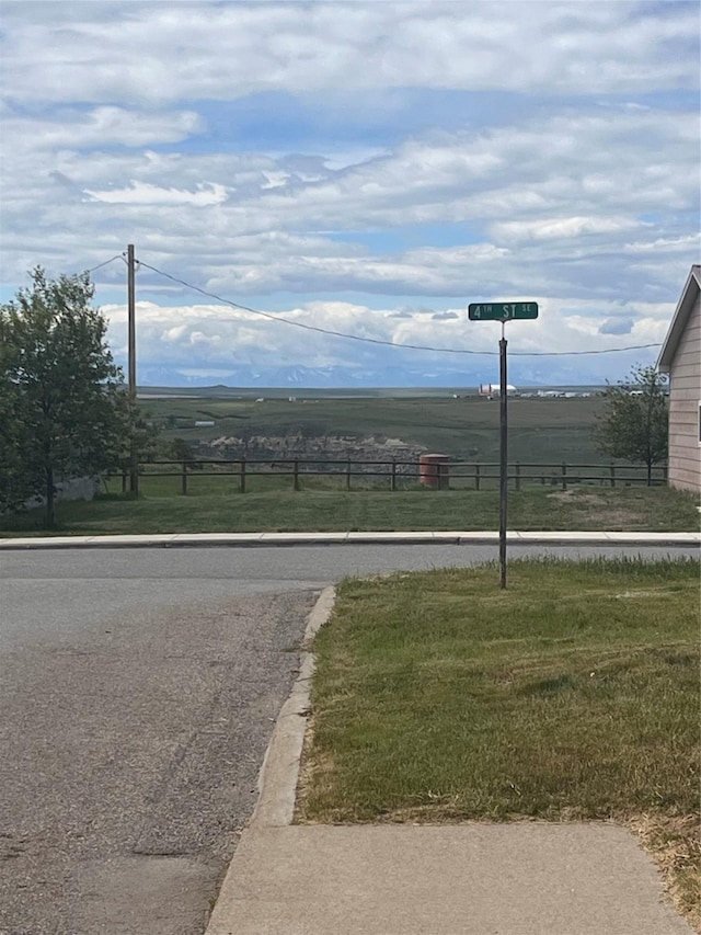 view of street featuring a rural view