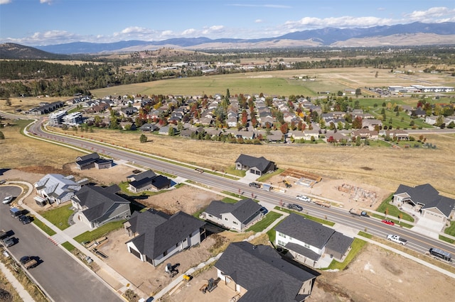 bird's eye view featuring a mountain view