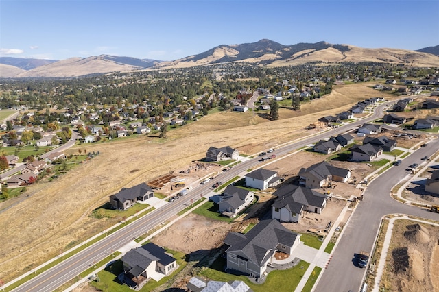 aerial view featuring a mountain view