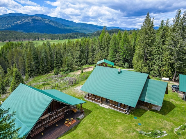 bird's eye view featuring a mountain view