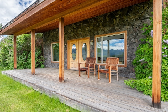 view of wooden deck