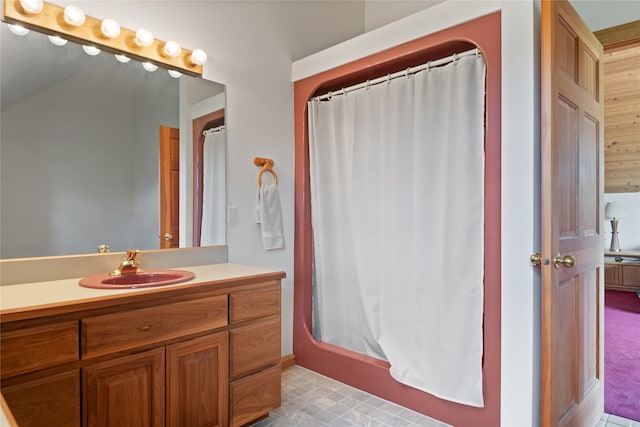 625 Middle Burnt Fork Rd, Stevensville, MT 59870 - bathroom featuring vanity and a shower with curtain