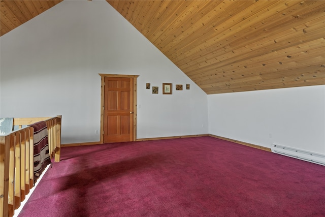 625 Middle Burnt Fork Rd, Stevensville, MT 59870 - bonus room with wood ceiling, carpet floors, and high vaulted ceiling
