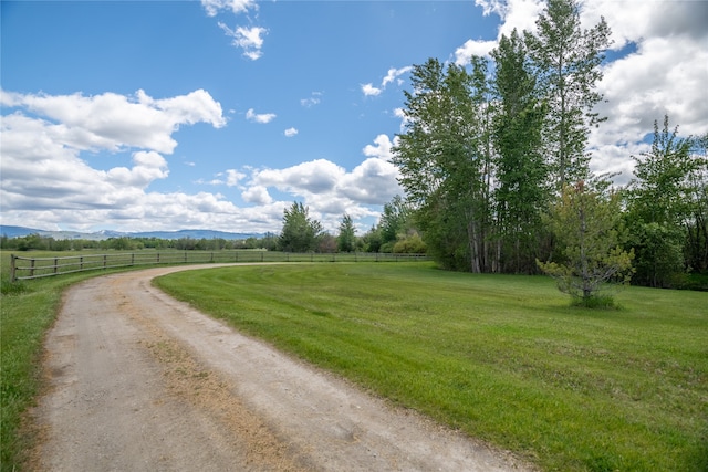 view of street featuring a rural view