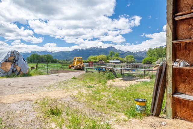 property view of mountains with a rural view