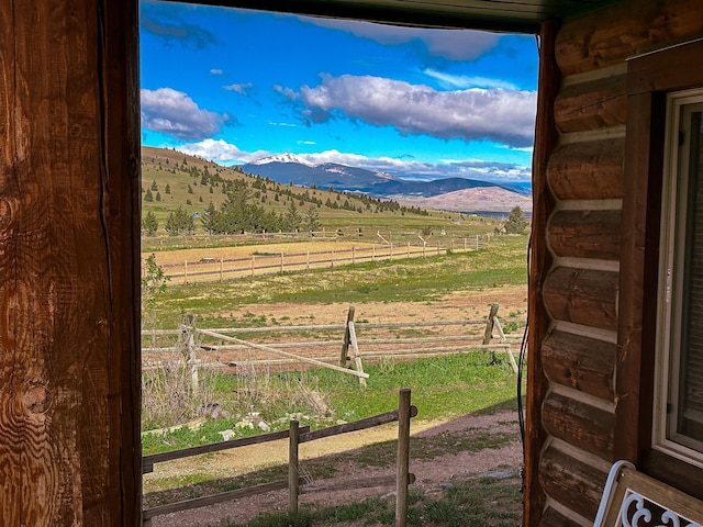 mountain view with a rural view