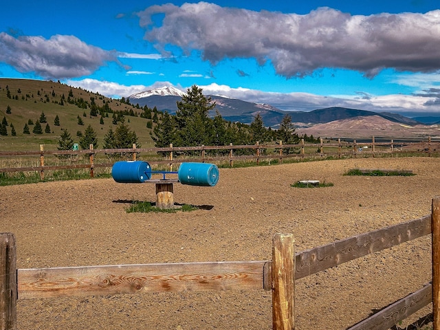 property view of mountains with a rural view