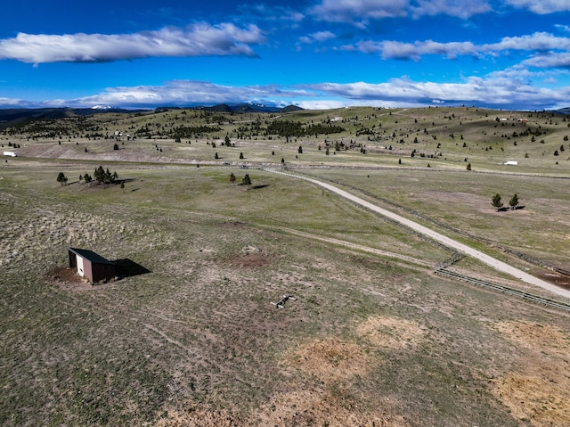 aerial view with a rural view