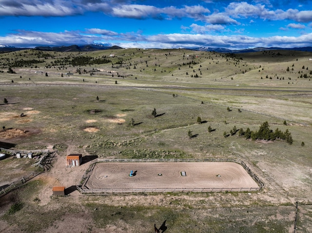 drone / aerial view with a rural view