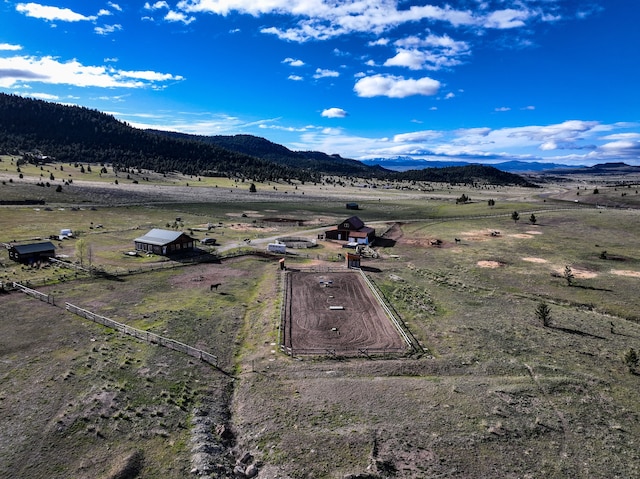 exterior space featuring a mountain view and a rural view