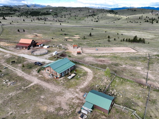 aerial view featuring a rural view