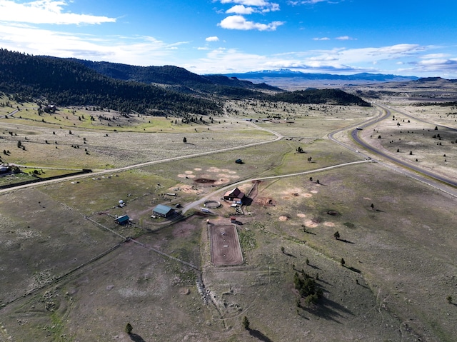 aerial view with a mountain view