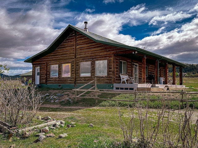 view of home's exterior with a porch