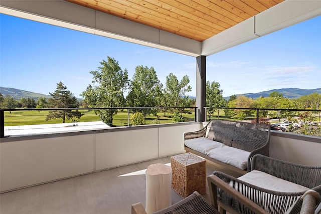 balcony with a mountain view