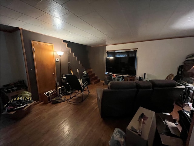 living room featuring hardwood / wood-style flooring