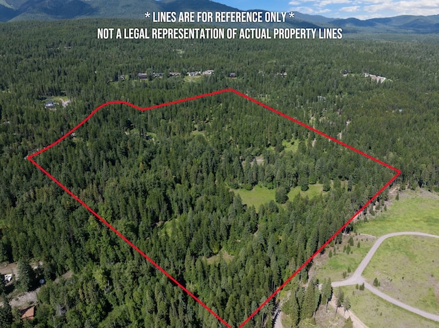 bird's eye view with a mountain view