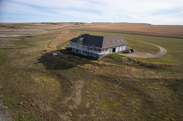 aerial view with a mountain view and a rural view