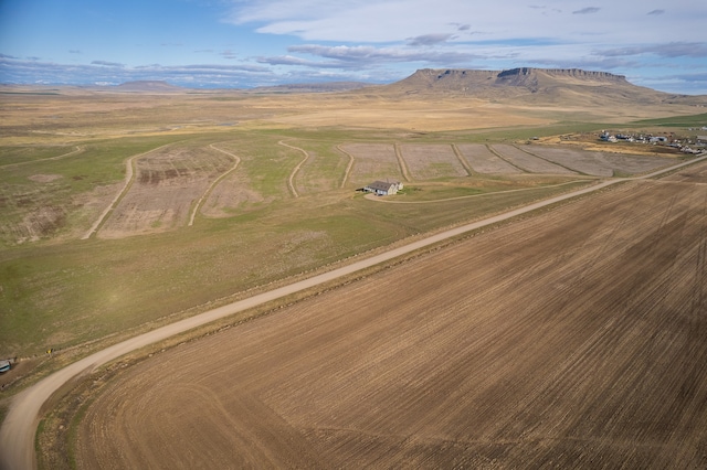 aerial view with a rural view and a mountain view