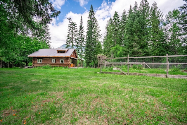 view of yard with fence