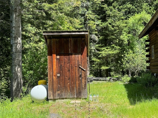 view of shed