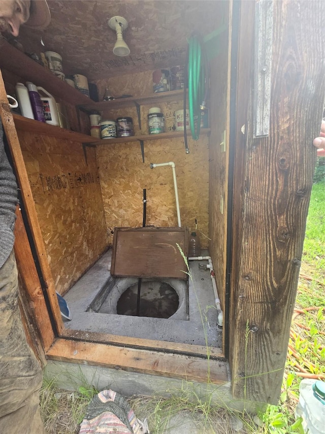 view of storm shelter