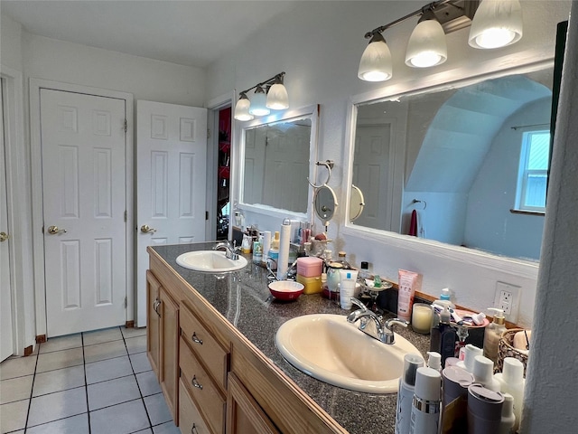 bathroom featuring vanity and tile patterned flooring