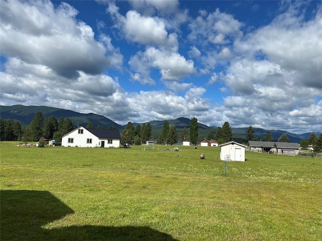 mountain view with a rural view