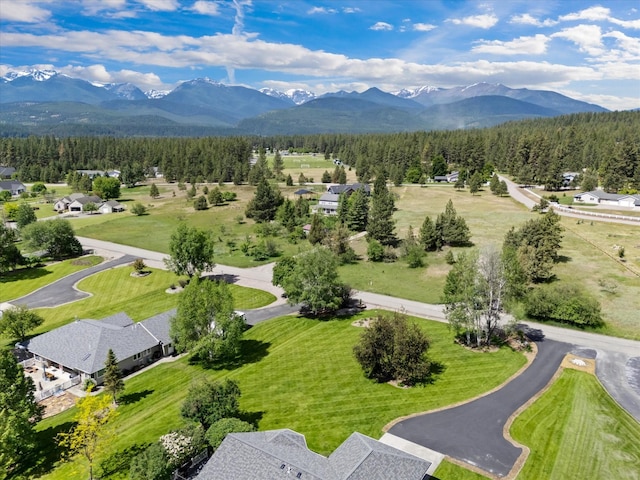 aerial view featuring a mountain view