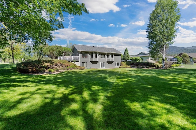 exterior space featuring a mountain view