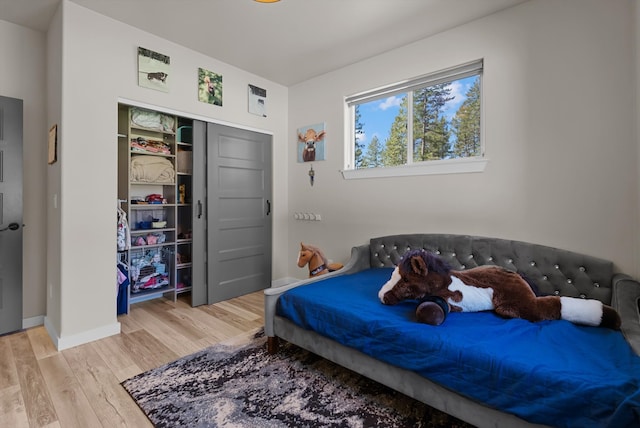 bedroom featuring light hardwood / wood-style floors