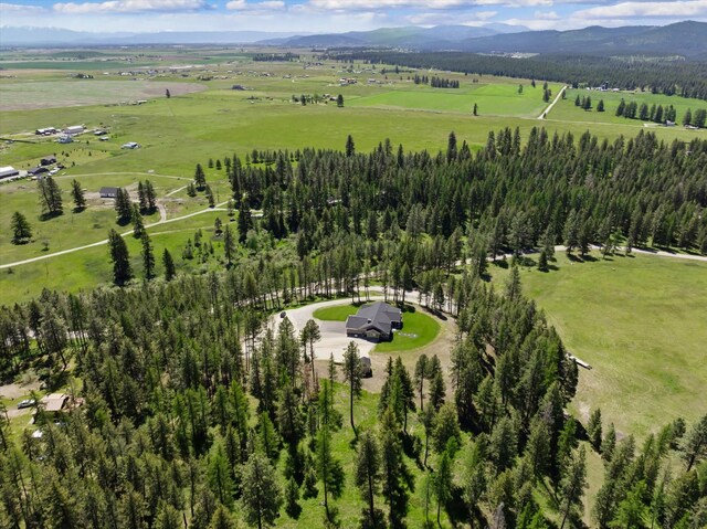 aerial view featuring a rural view