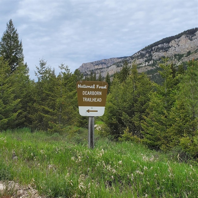 15426 Steamboat Dr, Augusta, MT 59410 - details featuring a forest view and a mountain view