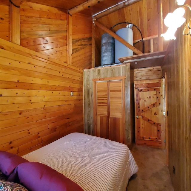 15426 Steamboat Dr, Augusta, MT 59410 - bedroom with wood walls and carpet
