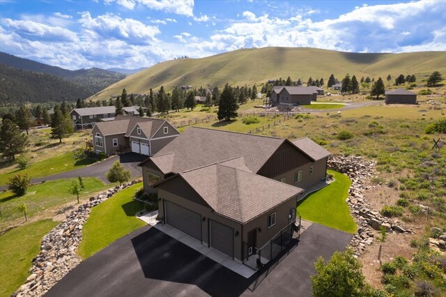 aerial view featuring a mountain view