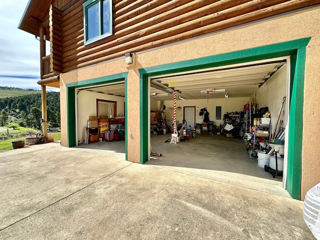 view of garage