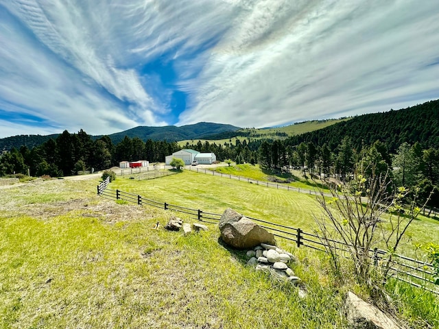 mountain view with a rural view