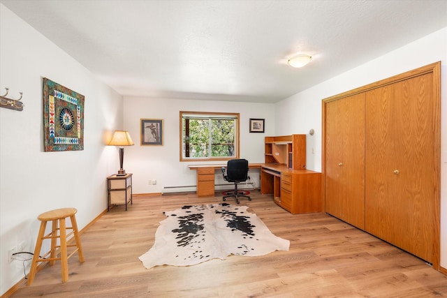 office featuring light wood-type flooring