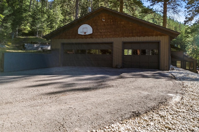 view of garage